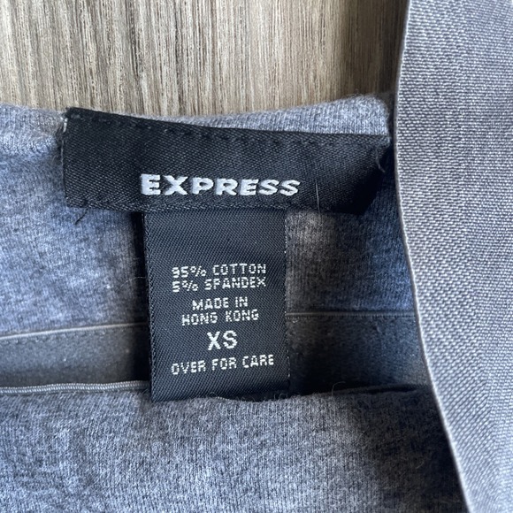 Y2K Grunge Express Gray Embroidered Cut Out Tank Top Design Punk Rock Biker Tiny - Picture 2 of 4